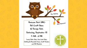 fall craft fair flyer with owl clip art