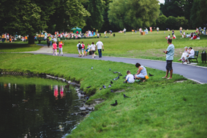 people in a park