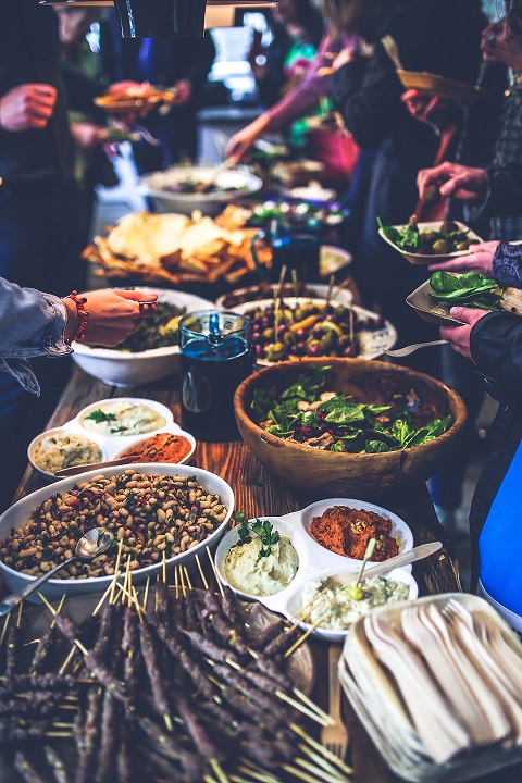 photo of table with food