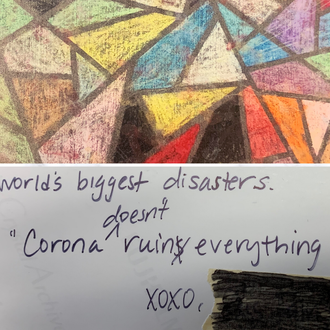 image of postcard with words corona doesnt ruin everything